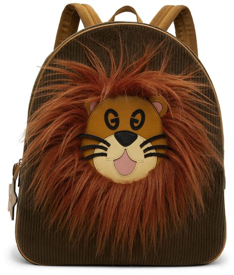 gucci backpack animal lions|gucci leather backpack.